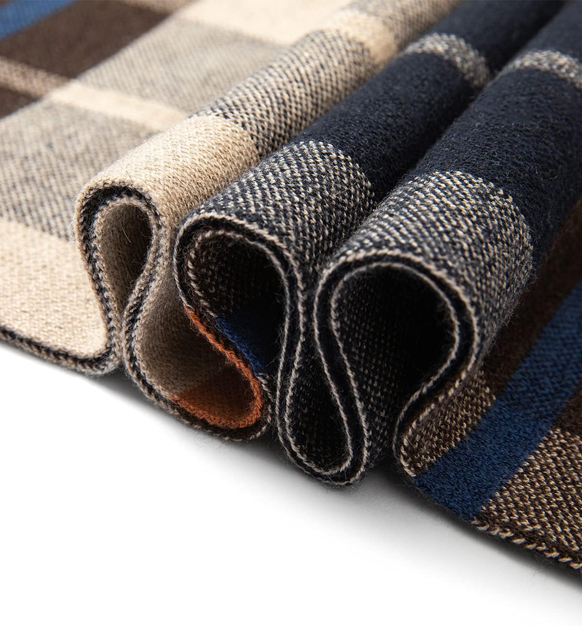 Villand Australian Merino Wool Tartan Knitted Scarf for Men, Plaid Winter Warm Thick Soft Neckwear with Gift Box - Image 7